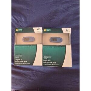 Lot Of 2 Logitech C260 Blue - Webcam Video Calling Recording Zoom New In Box